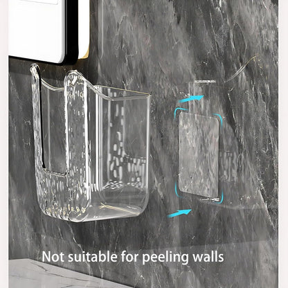 Wall-Mounted Wipes Dispenser Holder – Adhesive-Acrylic Storage Box for Kitchen, Bathroom & Bedroom – Flushable Wet Wipes Container (B)