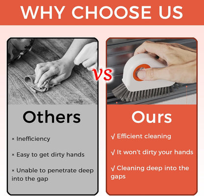 2 Sets Window Track Cleaner Tools, 2-in-1 Groove Cleaning Brush with Scraper & Dustpan, Hard Bristle Crevice Brush for Sliding Door, Window Sill, Shower Seal, Reusable Deep Cleaning Tools