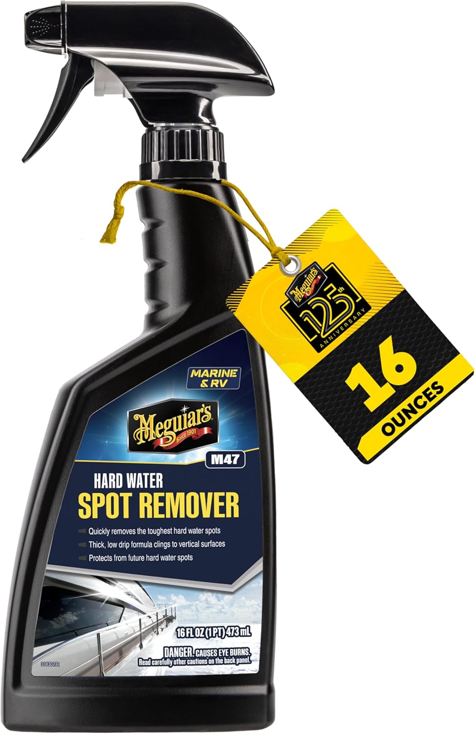 Meguiar's M4716 Marine/RV Hard Water Spot Remover - Effective Marine Hard Water Spot Remover for Boats, RVs, Removes Mineral Deposits, Ideal Boat Water Spot Remover for Marine Enthusiasts