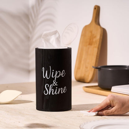 GoFika Wood Disinfecting Wipe Dispenser for Kitchen – Countertop Organizer Caddy, Storage Container White