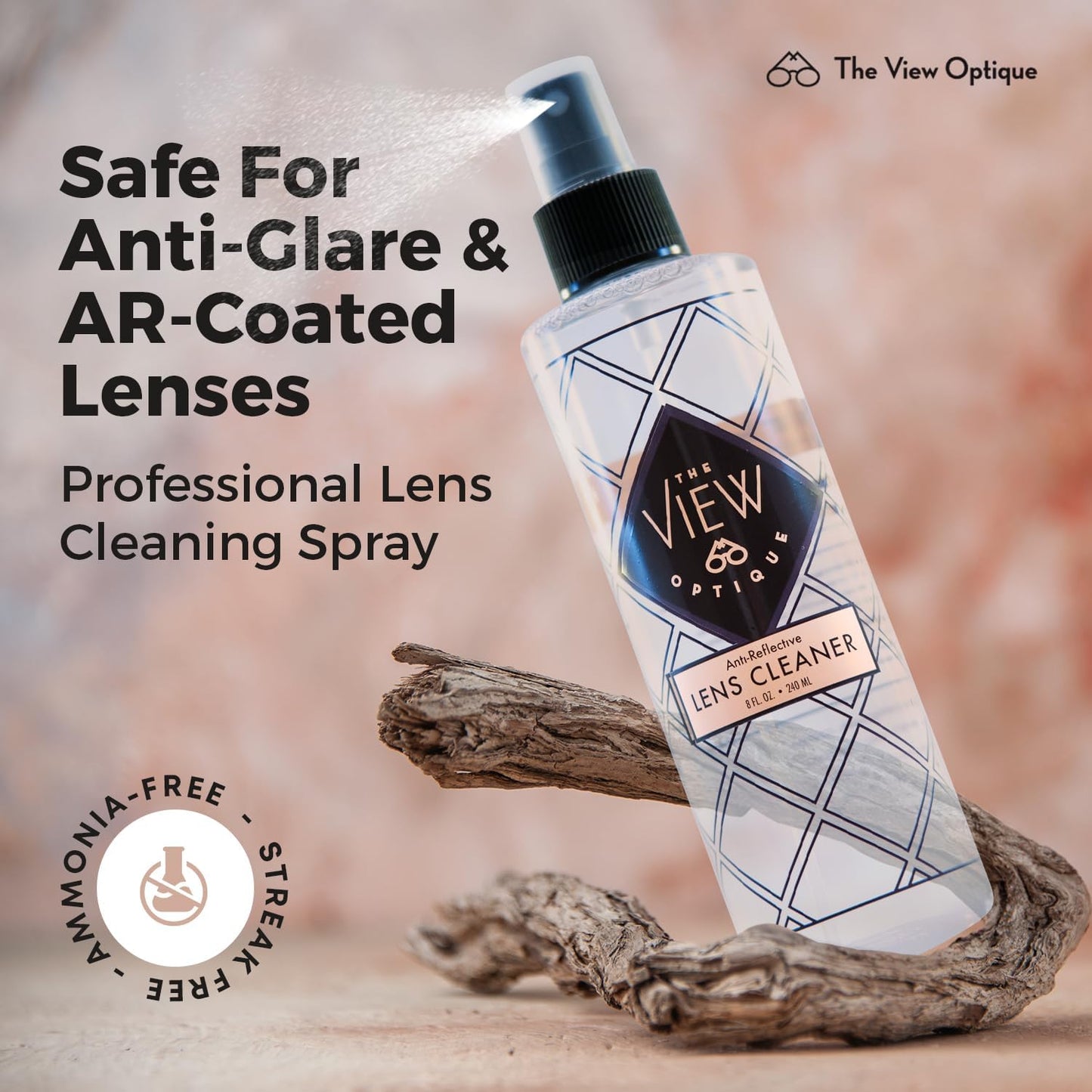 Anti-Reflective Lens Cleaner & Repair Kit – 0.4oz Glasses Cleaner Spray, Microfiber Cloth & Keychain Screwdriver in a Vinyl Snap Case for Eyeglasses, Sunglasses & Screens(3 Piece Set)