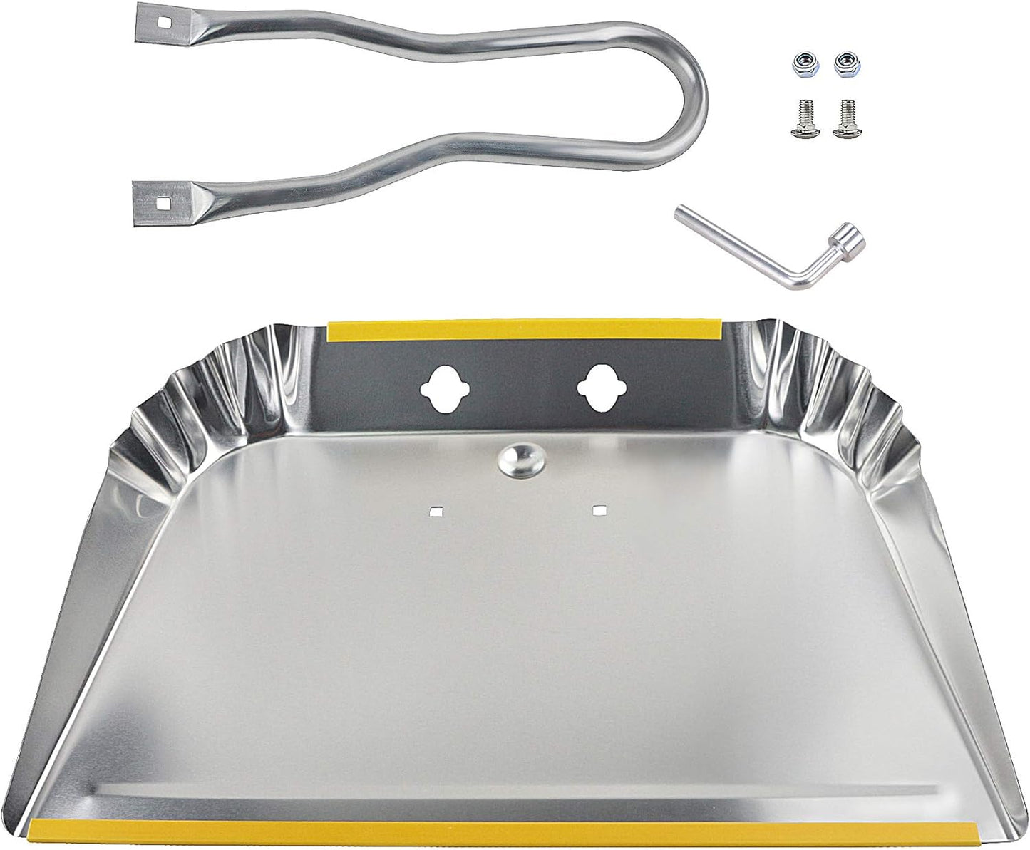 1-Pack 17" Heavy Duty Metal Dust Pan with Cleaning Brush Set
