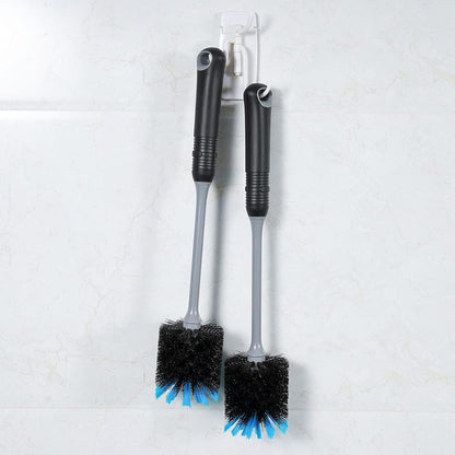 MOSOLAN Water Bottle Cleaning Brush, Long Handle Flexible Scrub Brush for Water Bottles, Glasswares, Mugs, Flasks, Tumblers, Vases, and Kitchen Sink, 2 Pack
