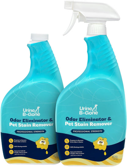 Urine B-Gone, Professional Enzyme Odor Eliminator & Pet Stain Remover, Human, Cat & Dog Urine Cleaner, Effective on Laundry, Carpets & More, Original Scent, 1 Gallon