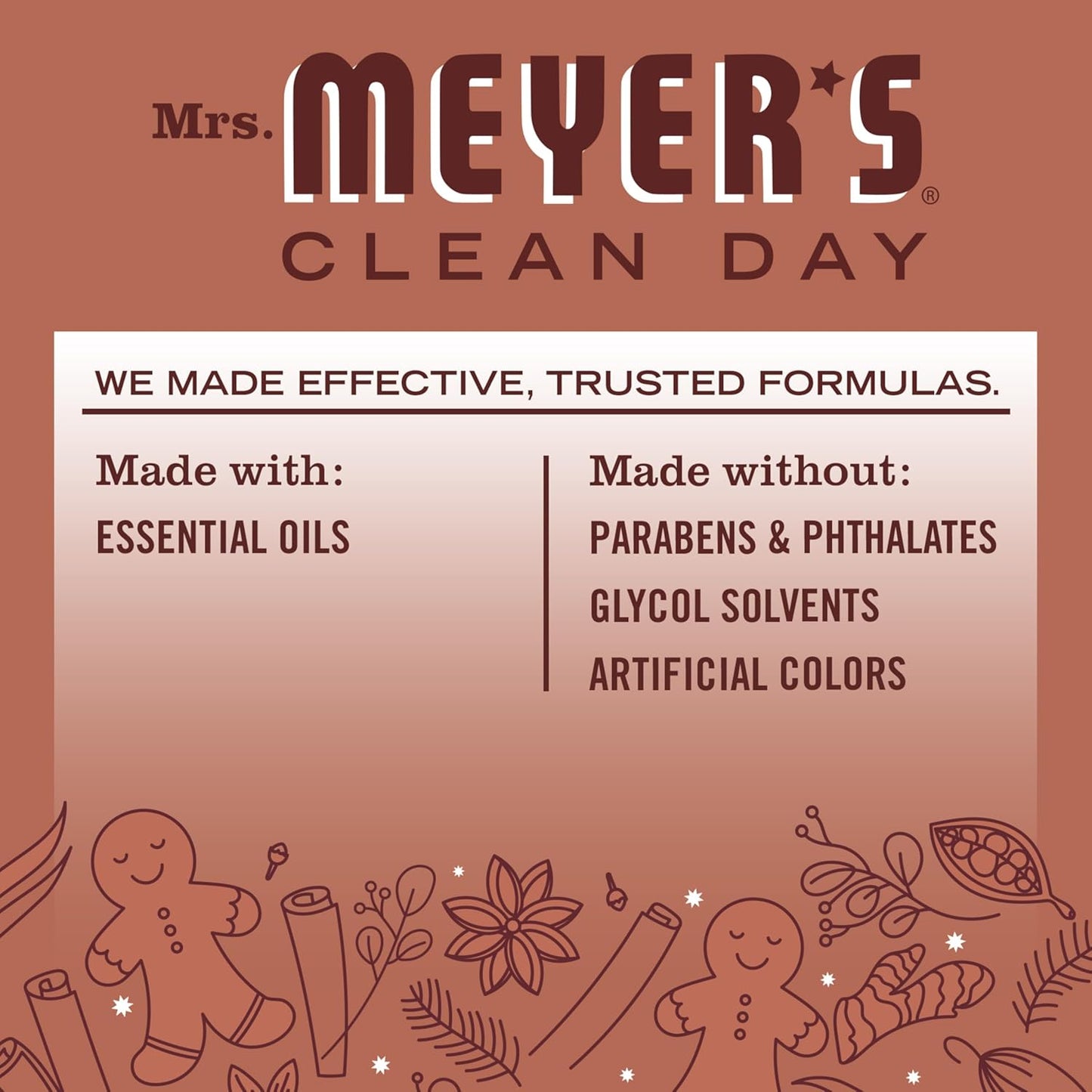MRS. MEYER'S CLEAN DAY Multi-Surface Everyday Cleaner, Gingerbread Scent, 16 Fl Oz Bottle