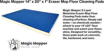 Eraser Mop Floor Cleaning Pads – 14″ x 20″ (5 Pack) | Commercial-Grade Melamine Sponge Mop Pads for Floors, Tile & Grout | Durable, Versatile for Deep Cleaning