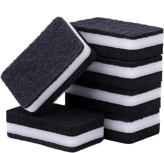 Kitchen Cleaning Sponges, 6 Pack Heavy Duty Scrub Sponges Cleans Fast Non-Scratch Sponge for Washing Dishes and Cleaning Kitchen (Black)