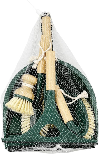 Pine-Sol Scrub Brush Set - Long Handle Cleaning Brushes with Heavy Duty Bristles and Comfort Grip - Scrubbers for Kitchen, Household, and Dishwashing, 5 Pieces