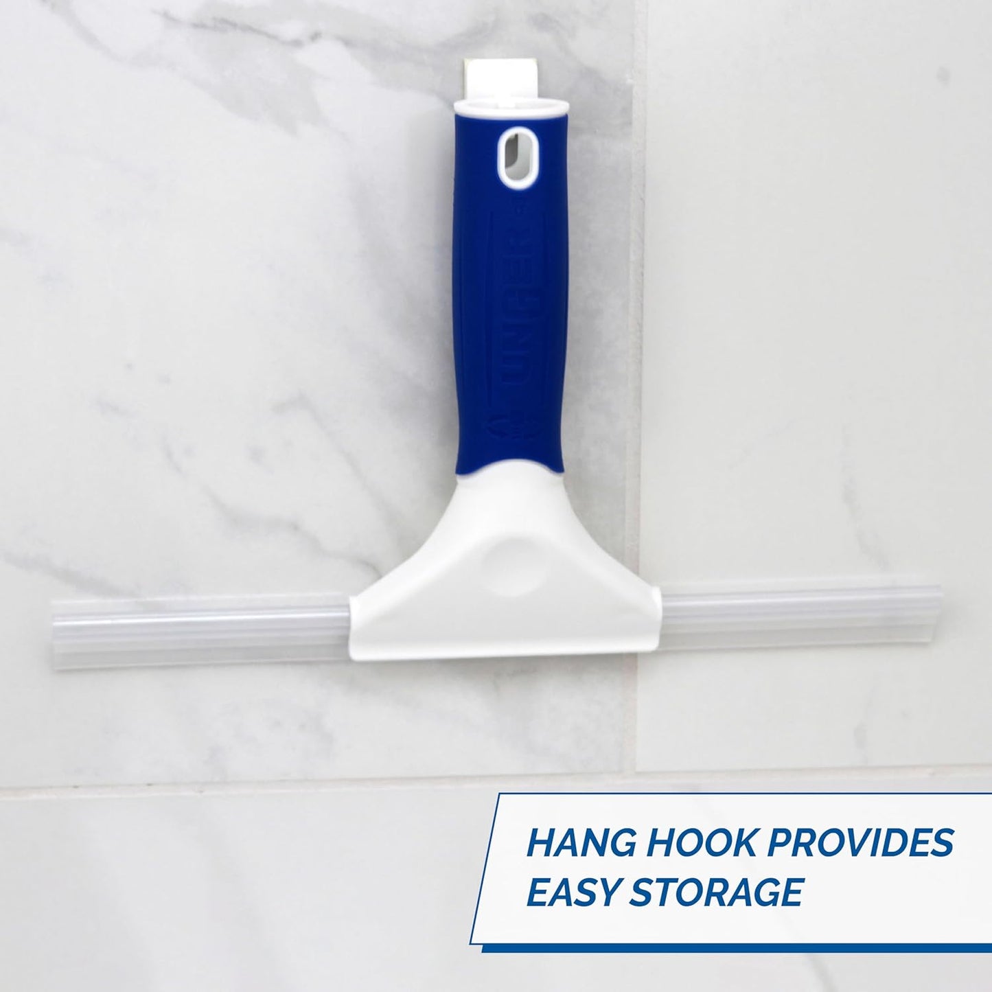 Unger 12” Glass & Surface Squeegee – Multipurpose Rubber Blade Squeegee for Shower Glass, Window Cleaning, Professional Grade Cleaning Tool for The Home