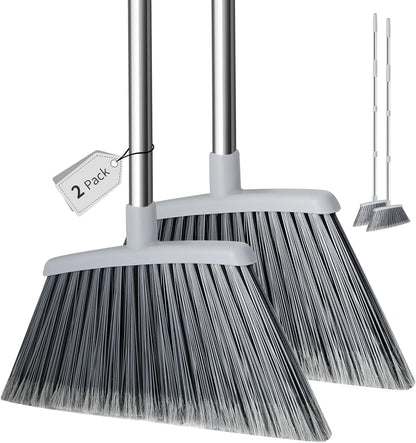 Broom, Outdoor Brooms for Sweeping Indoor, Adjustable 55" Pet Hair Removal Heavy Duty Broom for Floors Home Kitchen Garage Commercial Patio Industrial Snow (Pack of 1)