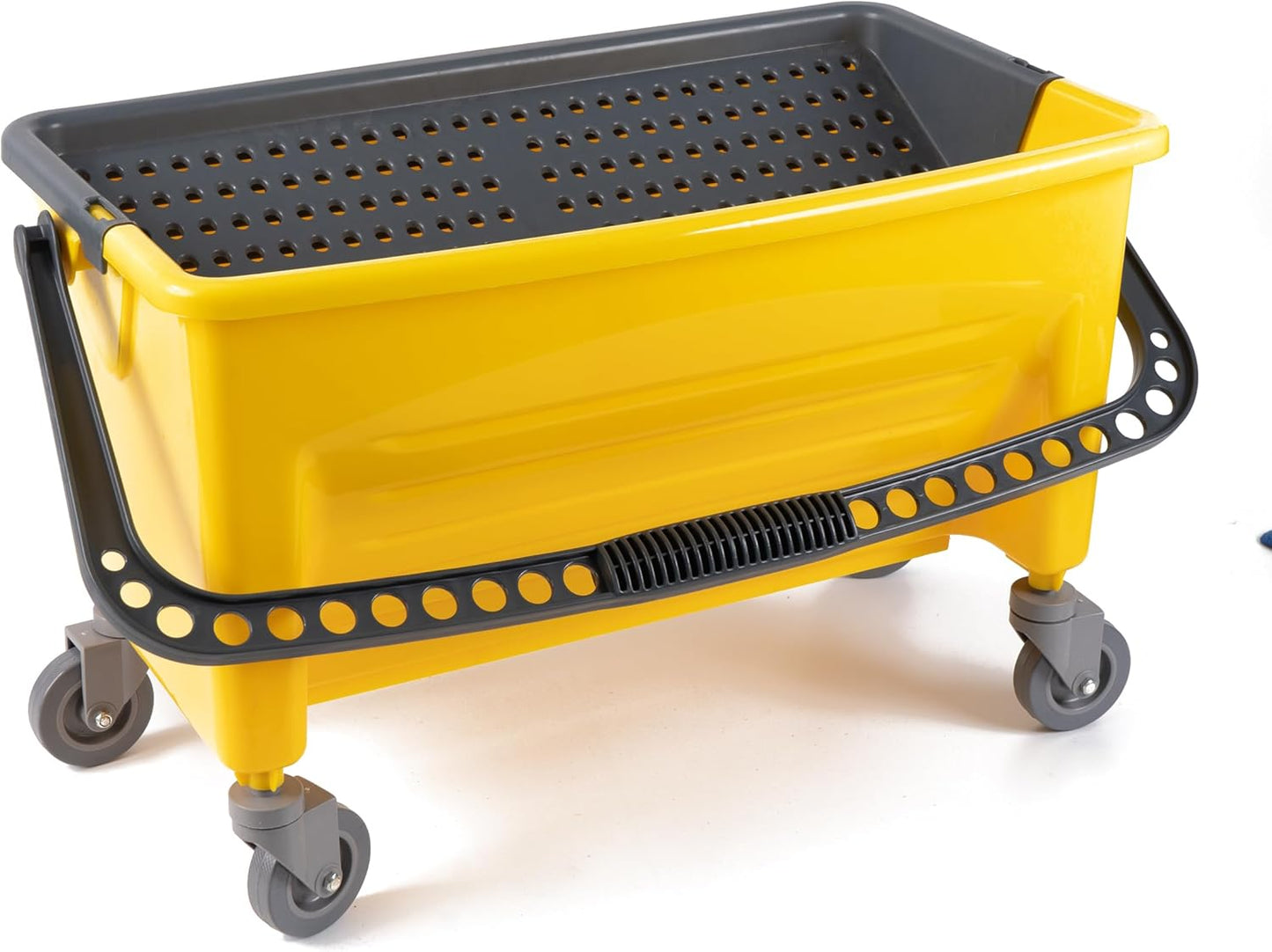 Matthew Cleaning Microfiber Finish Bucket with Sieve,Press Wring Mop Bucket for Microfiber Flat Mops, Mop Bucket with Non-Marking Casters Wheels Gary