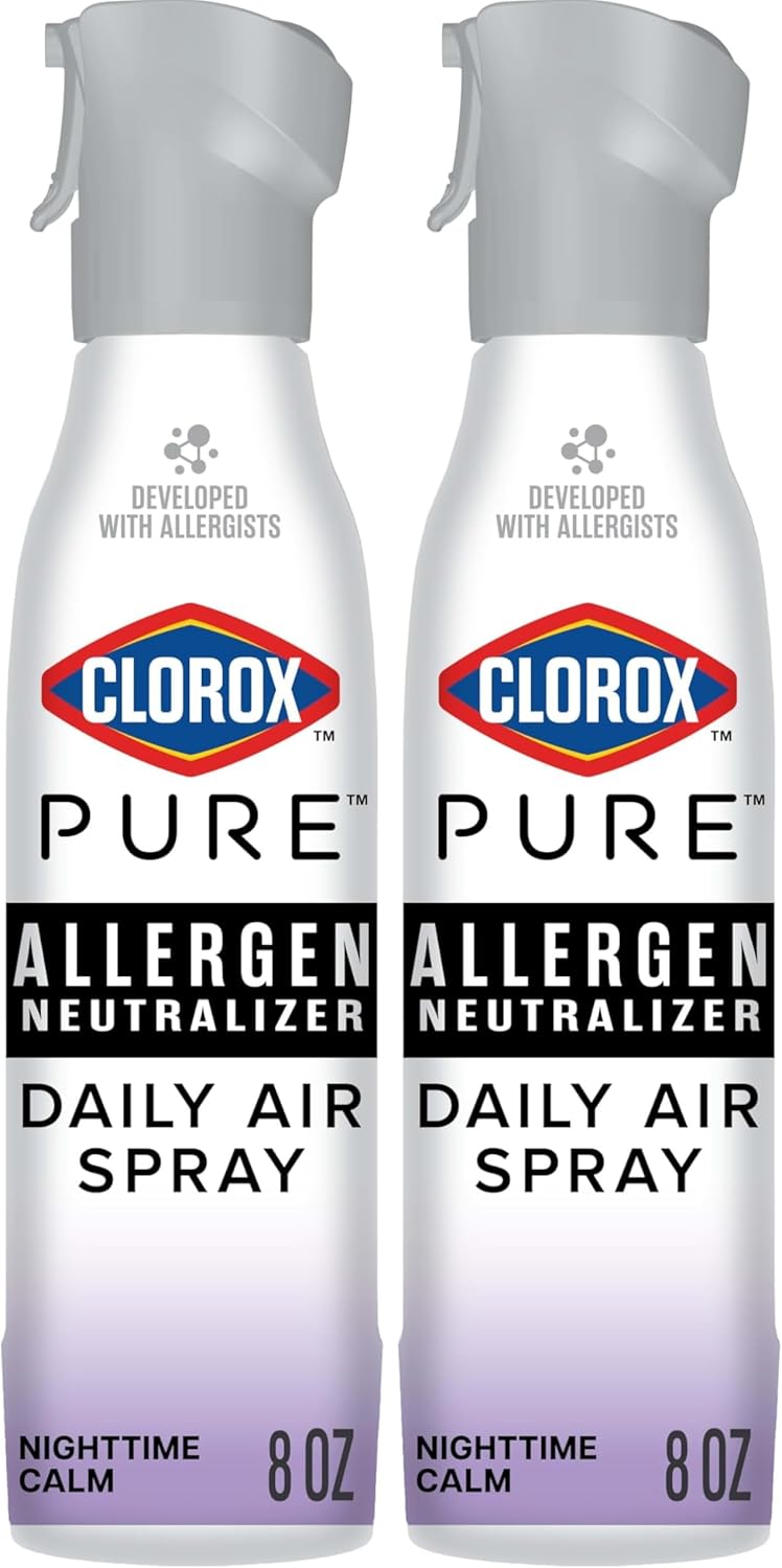 Clorox PURE Allergen Neutralizer Daily Air Spray, Nighttime Calm, 8 Ounces (Pack of 2)