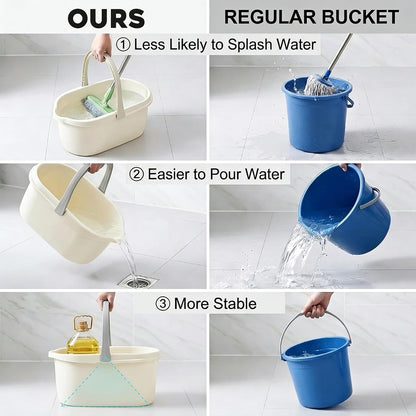 Haundry 4.5 Gallon Cleaning Bucket, Good Grips Household Mop Bucket for Cleaning Supplies, Cleaning Caddy Organizer Basket with Handle, 17.1L, White