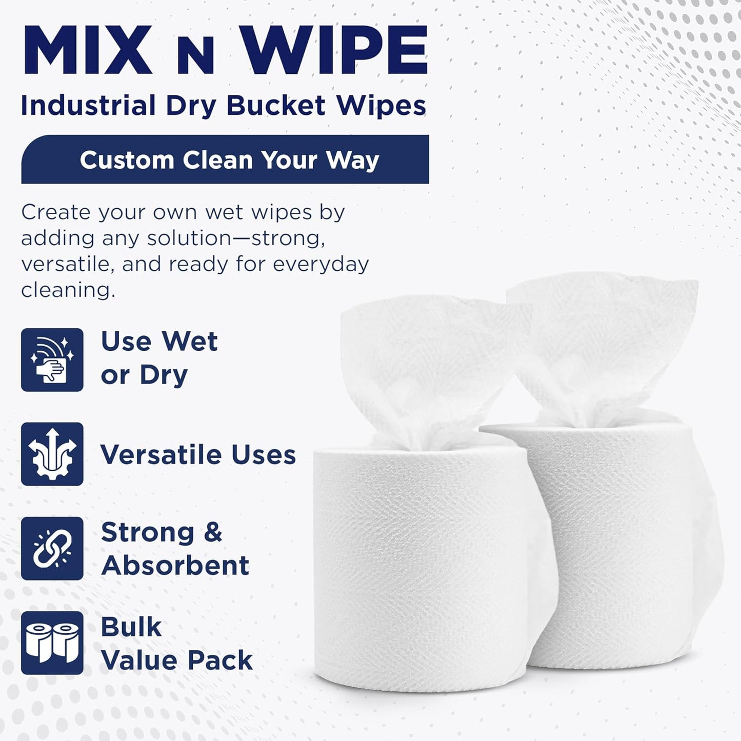 Fresh Towel Mix-N-Wipe Dry Wipes Refill, 1-Pack (220 Sheets) – Make Your Own Wet Wipes – 6" x 9" Sheets – Bulk Paper Towels