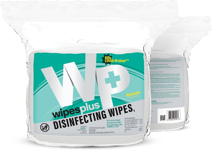 WIPESPLUS Disinfecting Surface Wipes Refill Bag Bleach Free with Lemon Scent for Home and Business, 800 Count