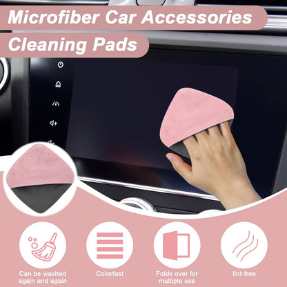 Car Screen Cleaner, 4.1''×4.1'' Microfiber Dashboard Wipes, Square Microfiber Cloth, Car Display Wipes,Vehicle Screen Cleaner Tool universal for Car Dashboard Car Display Car Interior Tools (Black)