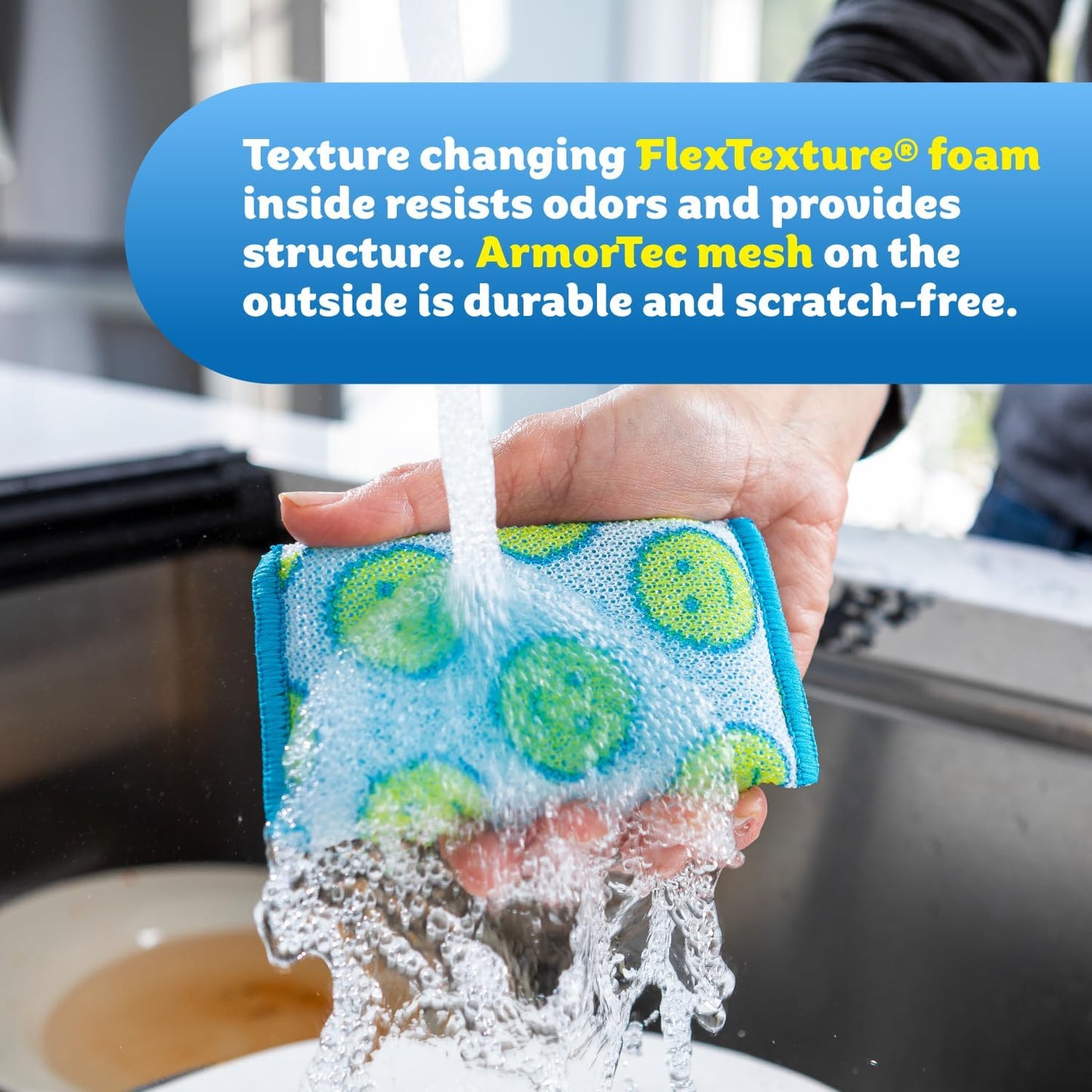 Scrub Daddy Large Steel Scouring Pads - Scour Daddy Steel XL Stainless Steel Dish Scrubber Sponge - Durable, Shred-Resistant Scour Pads - Bulk Kitchen Sponges & Commercial Cleaning Supplies (18 Count)