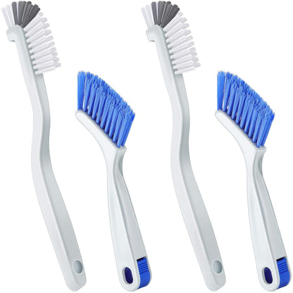 Patelai 4 Pieces Cleaning Brush Sets Small Scrub Brush Household Use for Cleaning Bottle Sink Kitchen Sink Corner Dish Edge Grout Bathroom Sliding Door Window Track(White)