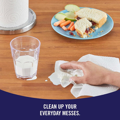 Sparkle Tear-A-Square Paper Towels, 2 Double Rolls (220 Sheets Total) - Strong 2-Ply Towels for Kitchen Cleanup and Everyday Messes