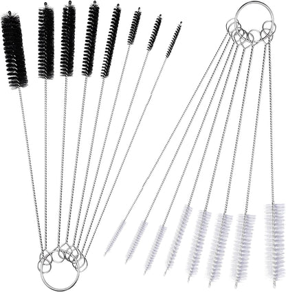 10 Pcs Wire Tube Brushes for Cleaning Pipe Tube Brass Brush Stainless Steel Round Wire Brush Brass Pipe Cleaning Brush Wire Pipe Cleaner Brush for Auto Parts, Bottles, Tubes, 8 Sizes, 8 inch