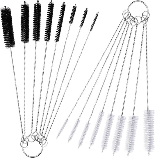 10 Pcs Wire Tube Brushes for Cleaning Pipe Tube Brass Brush Stainless Steel Round Wire Brush Brass Pipe Cleaning Brush Wire Pipe Cleaner Brush for Auto Parts, Bottles, Tubes, 8 Sizes, 8 inch