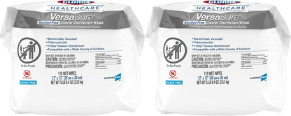 Clorox Healthcare VersaSure Cleaner Disinfectant Wipes, 110 Count Refill, 2 Refills/Case