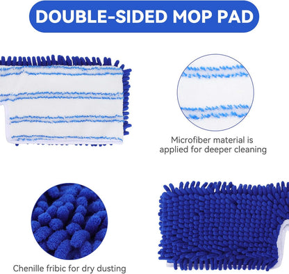 Mop Heads Replacements Compatible with Cedar Dual-Action Flip Mop - Microfiber Mop Replace Pads for Dry/Wet Use - Reusable Washable Dust Mop Refills for Floor Cleaning,5 Pack