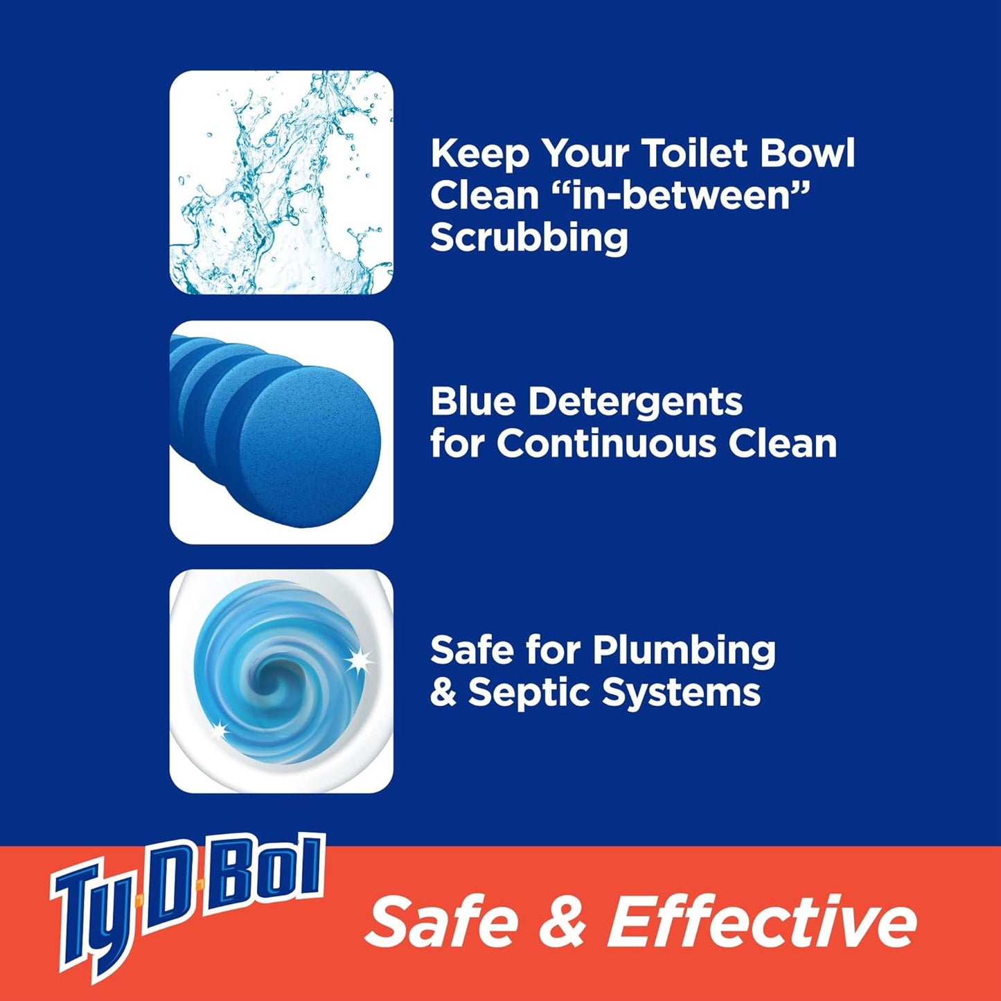 Ty-D-Bol Bleach-Free Toilet Bowl Cleaner Tablets Variety Pack - (10 Pack) 1.4 oz - 5 Lavender and 5 Blue Tablets - Fights Hard Water Stains, Mineral Buildup & Limescale - Bathroom Cleaning Supplies