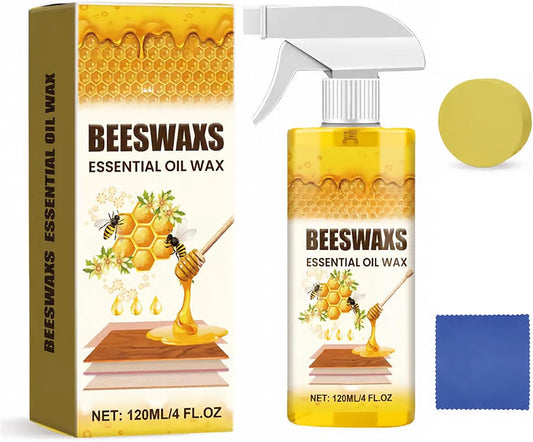 2026 Wood Polishing Beeswax Spray Upgrade Natural Furniture Waterproof Polish and Cleaner for Wood Multipurpose Wood Wax Restorer for Floors Cabinets Tables All Wood Types and Colors (1PCS)
