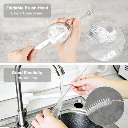 Straw Cleaner Brush Bottle Brush Kit for Stanley Cup Tumbler - Multifunctional Water Bottle Cleaner and 3-Size Straw Cleaning Brushes for Owala Freesip/Simple Modern/Yeti Tumbler, Cup Lid Gap Cleaners