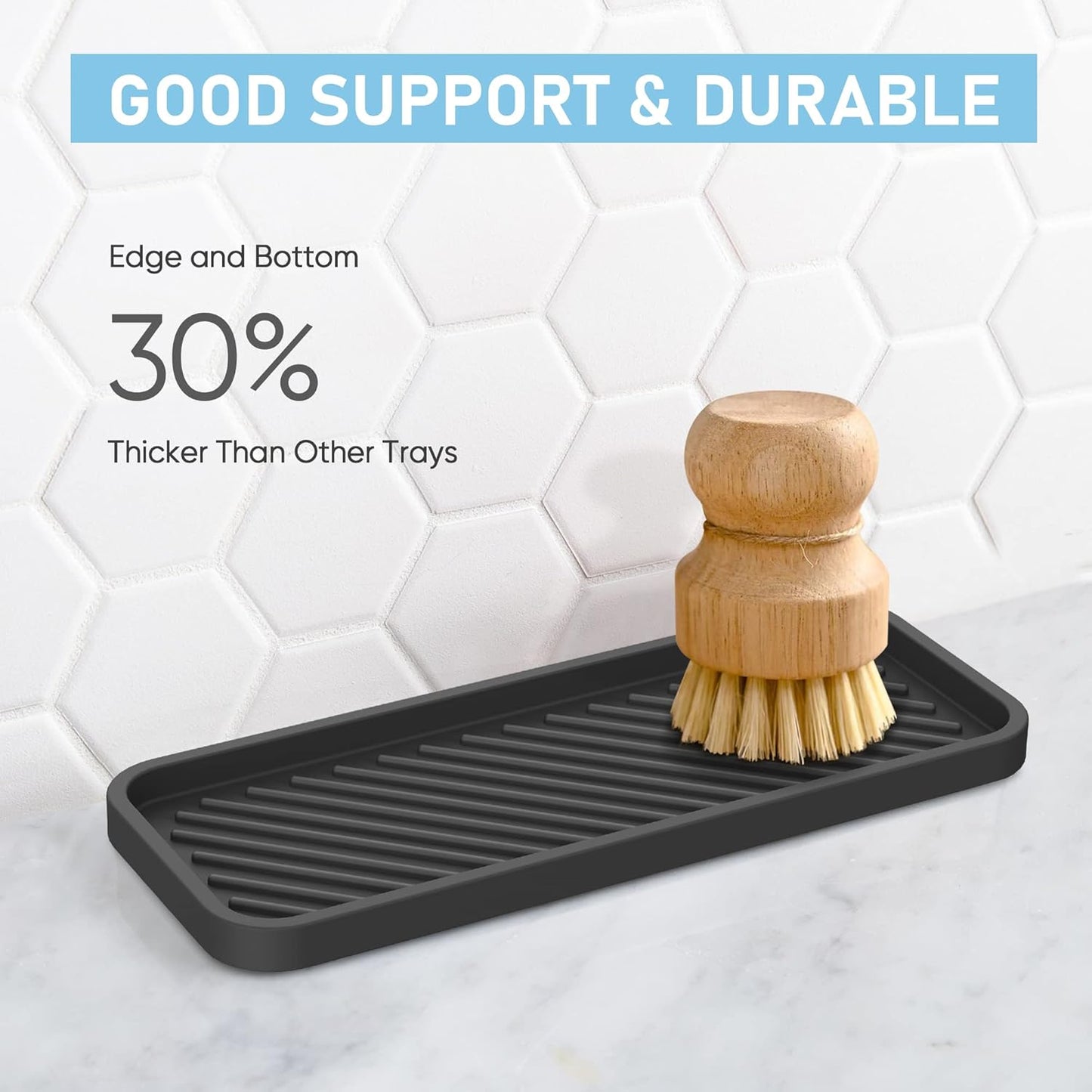 EG-SIPRO Silicone Sponge Holder, Kitchen Sink Organizer Tray, Sponge Caddy for Bathroom Counter, Dish Soap Holder, Scouring Pad