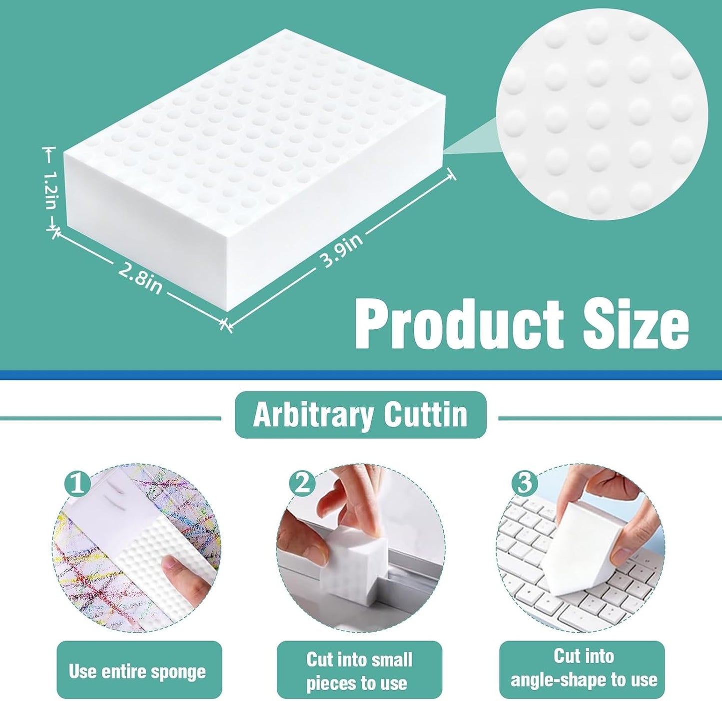 Heavy Duty Magic Sponges Cleaning Eraser Large Size 10 Pack, 2X Compressed Melamine Sponge Cleaner, Melamine Foam All Purpose Cleaning Pads, Stain Remover for Home Kitchen Bathroom Sneaker Car