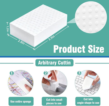 Heavy Duty Magic Sponges Cleaning Eraser Large Size 10 Pack, 2X Compressed Melamine Sponge Cleaner, Melamine Foam All Purpose Cleaning Pads, Stain Remover for Home Kitchen Bathroom Sneaker Car