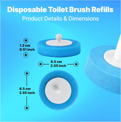 CiLoN 24 Count Carry Detergent Disposable Toilet Brush Wand Refill Pads. 5-Layer Rich Foam Toilet Bowl Cleaning Sponge Head Refills. Pre-Loaded Ocean Breeze Disposal Scrubbing Pads. 24pcs-Value Pack