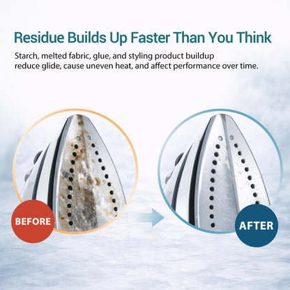 150g No Smoke Iron Cleaner, Cold Use Soleplate Cleaner Paste for Steam Irons, Removes Starch, Melted Fabric & Glue, Safe for Flat & Curling Irons, with Microfiber Cloth