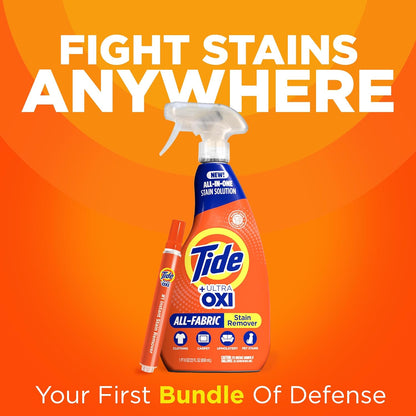 MADE BY NEHEMIAH Tide Rescue Laundry Stain Remover Spray with Oxi + Travel Size Tide To Go Pen, Spot Remover for Clothes, Fabric, Upholstery, Carpet, Grease & More Tough Stains- 22 Fl Oz + 1 Stain Pen