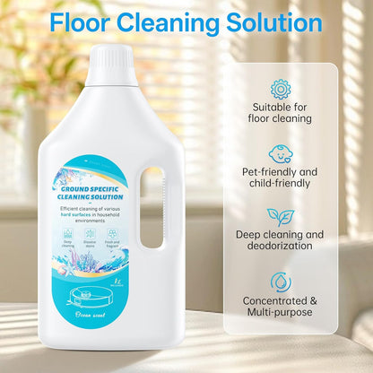 Nukisa 1L Sweet Orange Floor Cleaning Solution Compatible with Roborock&Eufy&iRobot&Ecovacs&Dreame&Shark, Fragrance Deodorization, Deep Cleans for Multiple Hard Floors, Suitable With All Robot Vacuum