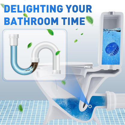 Qualirey 60 Pack Automatic Toilet Cleaner Tablets Toilet Bowl Long Lasting Bathroom Tank Tablets (Blue)