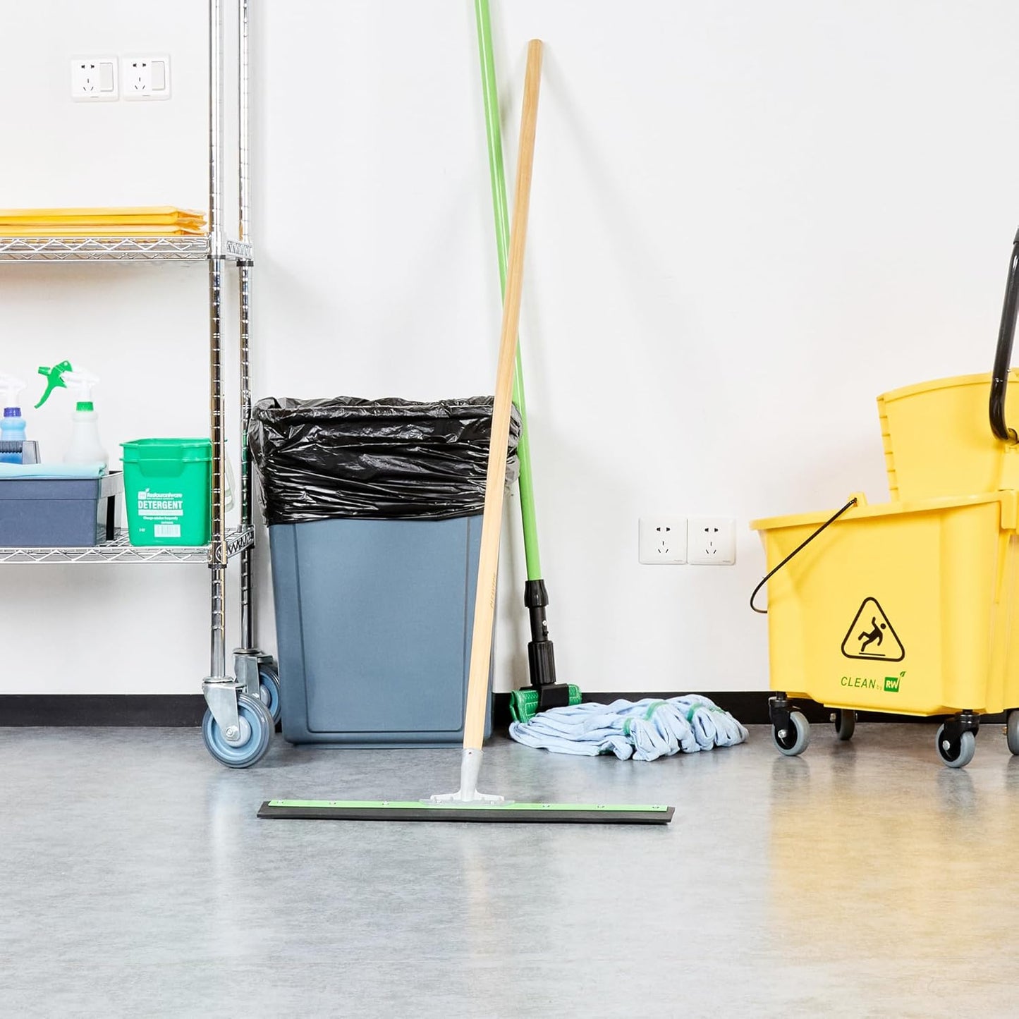 Restaurantware-SQUEEGEE ONLY: Clean Tek Professional 29.92 Inch Floor Squeegee, 1 Broom With Double Rubber Blade - Handle Sold Separately, Heavy-Duty, Steel Wiper For Concrete Floor