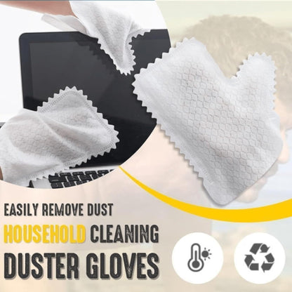 10 Pack Microfiber Dusting Gloves, Reusable Multi-purpose Cleaning Mitts for Housework, Scratch-Free Hand Duster for Blinds, Furniture, Car Interior and Windows, Dry & Wet Dual Use, White