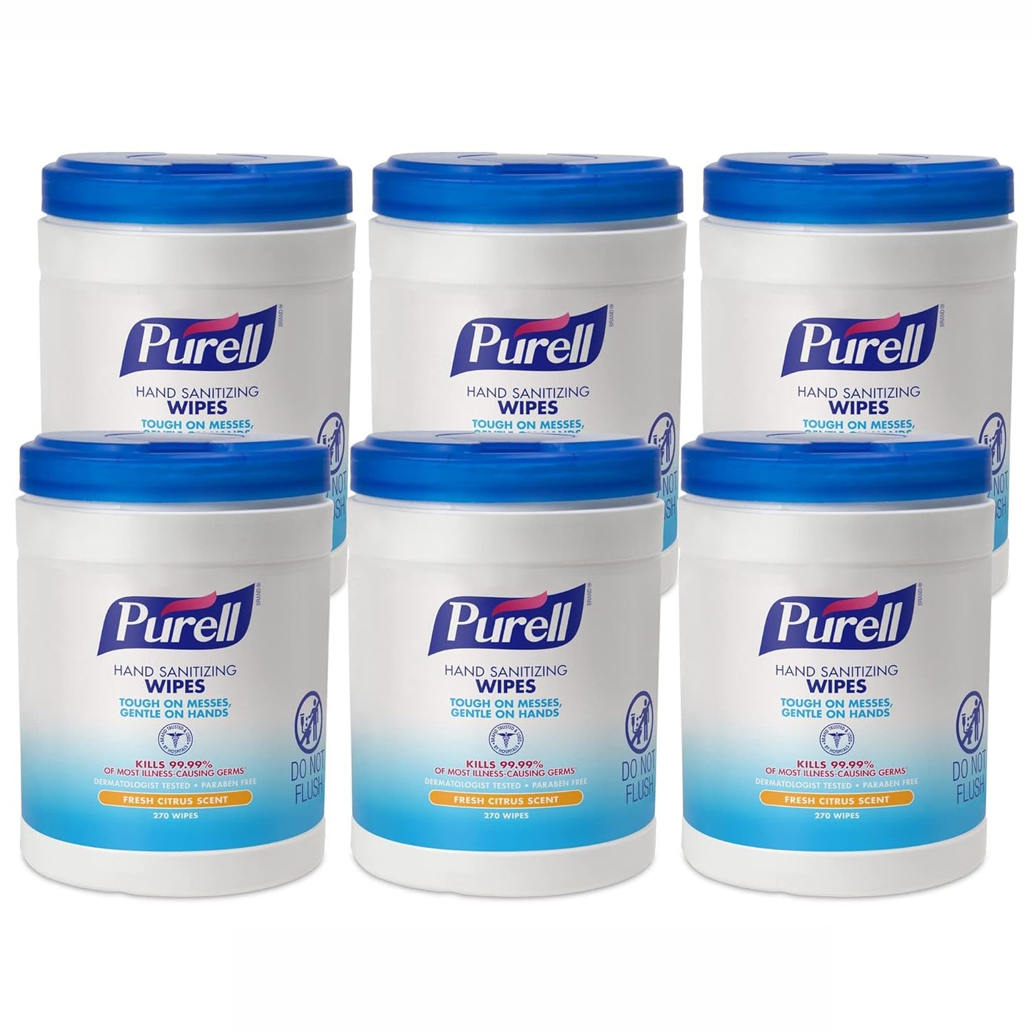 Purell Hand Sanitizing Wipes, Clean Refreshing Scent, 40 Count Hand Wipes Canister (Pack of 6) - 9120-06-CMR