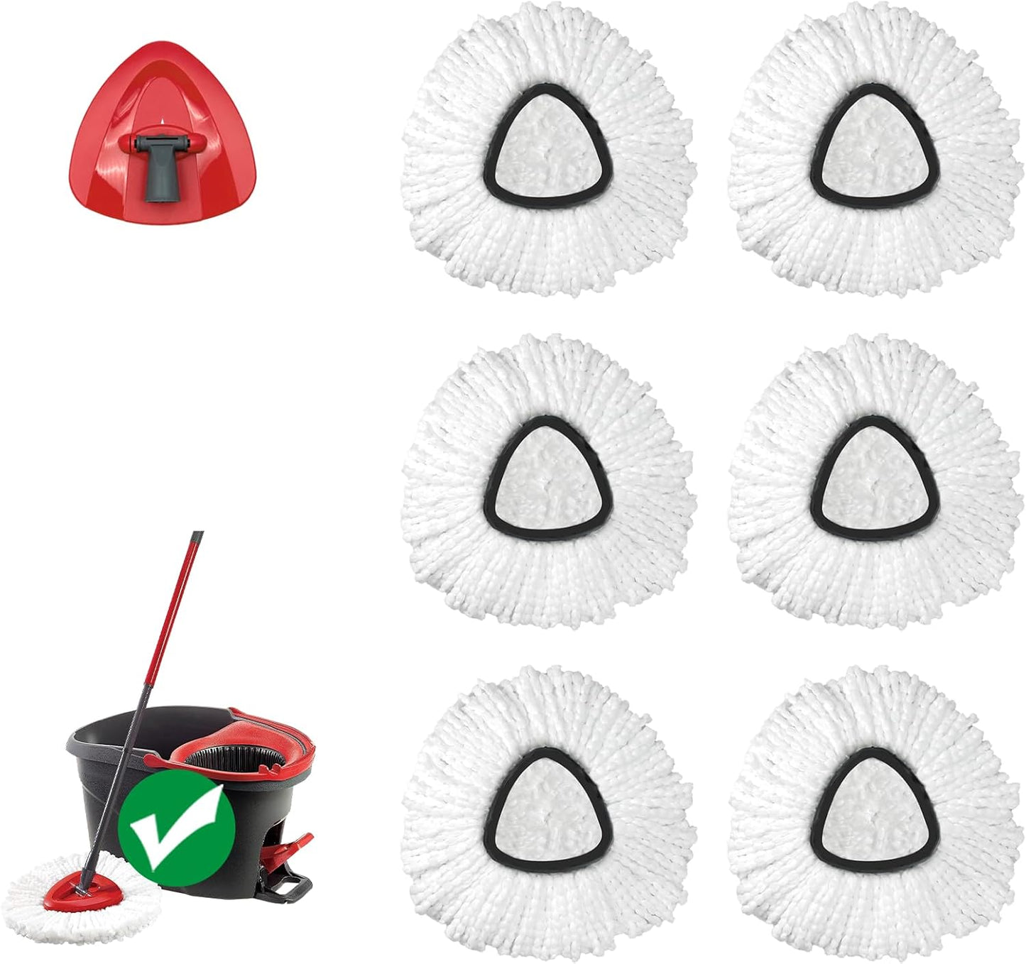 Mop Replace Head, 3 Pack Spin Mop Replacement Head Easywring 1-Tank System, Easy Cleaning, Microfiber, Machine Washable