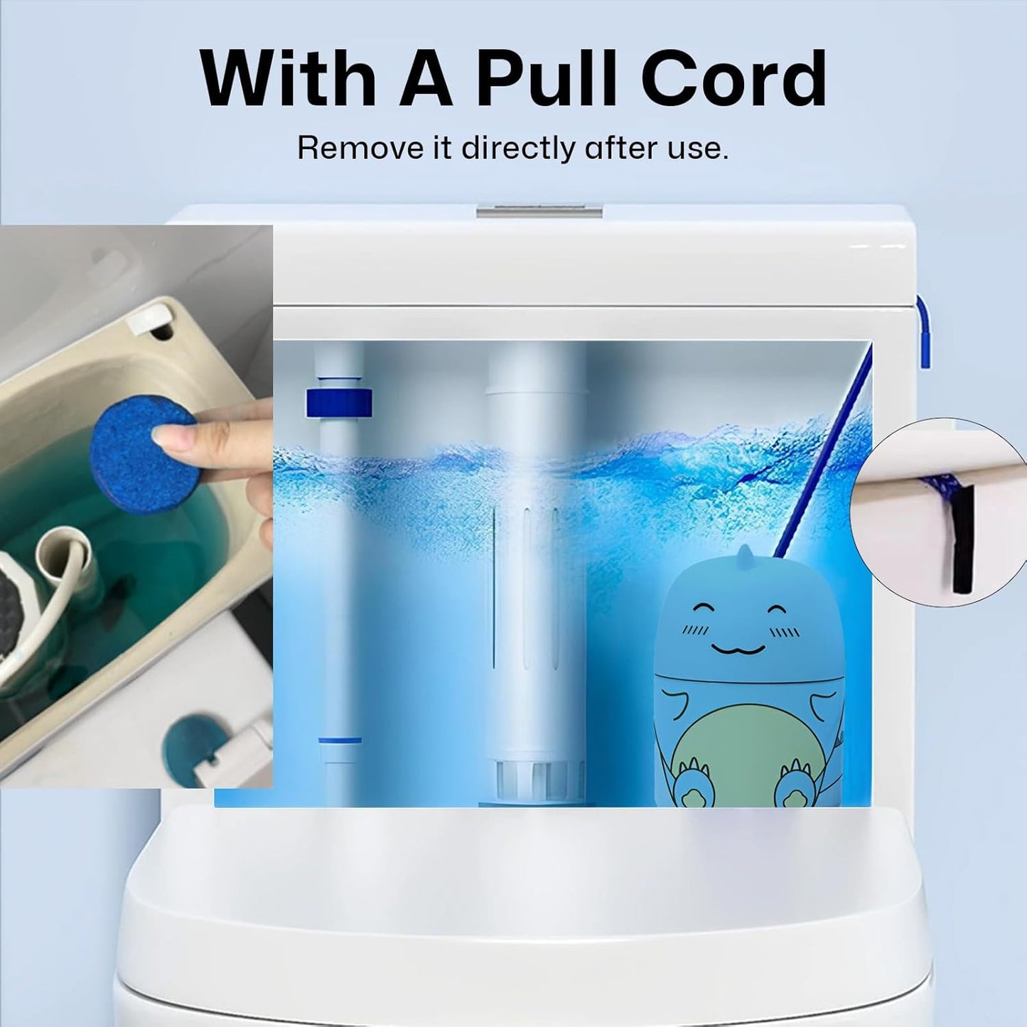 Toilet Bowl Cleaners Automatic Toilet Cleaner for Inside the Bowl Bathroom Toilet Tank Cleaner Dinosaur Shape Design Household with Rope Toulet Cleaning Supplies - Pink Peach Scent