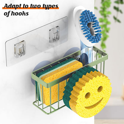MURLONG Sponge Holder Smiley Face, Sink Caddy for kitchen Sink, Kitchen Organizer Sponge Holder with 2 PCS Suction Cups/1 PCS Adhesive Strips, Designed for Sponge, Soap, Dish brush, Scrubber-Black