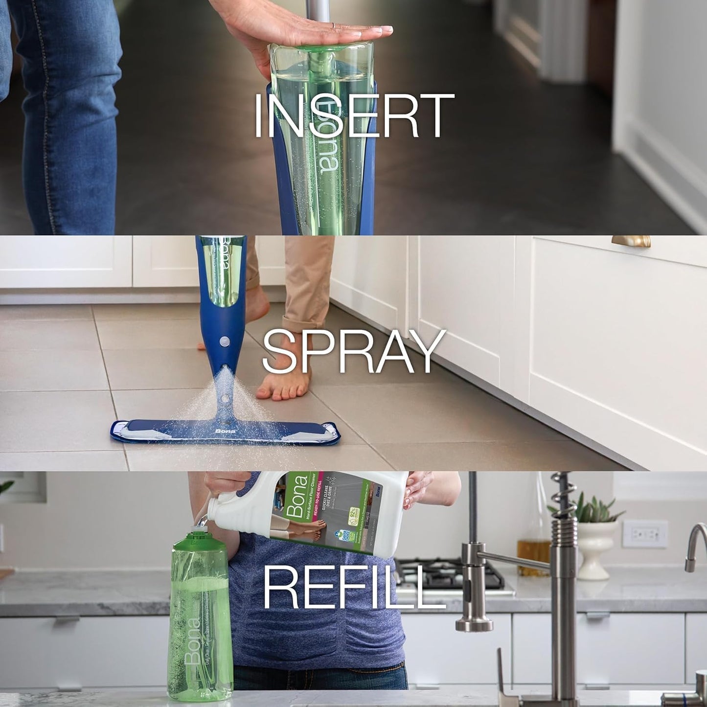 Bona Hardwood Floor Cleaner Spray - 32 fl oz - Residue-Free Floor Cleaning Solution for Wood Floors