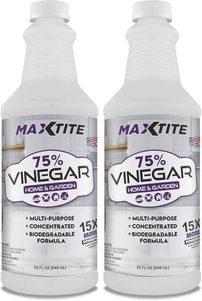 MaxTite Ultra-Concentrated 75% Vinegar for Home & Garden Cleaning (32 oz)