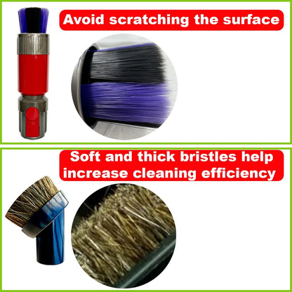 1.25'' Shop Vacuum Dust Brush Attachment with 25mm Horse Hair (2PCS) - Round Dust Brush Soft Bristle for Furniture, Blinds, Car, Wood, Electronics - 1.25 inch (32mm) Vacuum Accessories