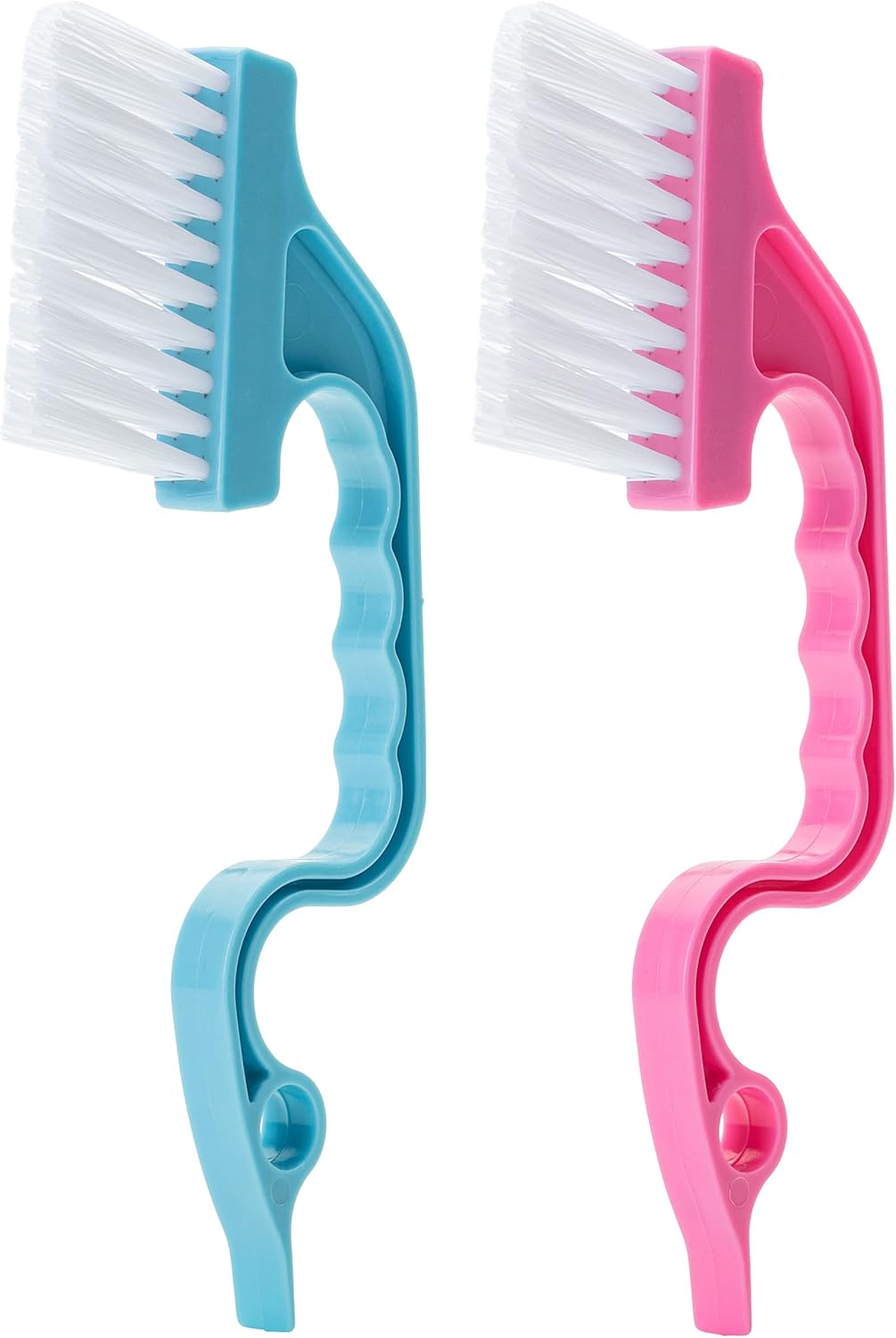 Slick- Window Track Cleaning Brush, 2 Pack, Blue Ergonomic Handle, Built-in Scraper, Multipurpose, Window Track Cleaning Tools
