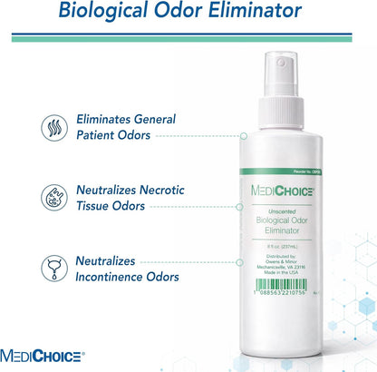 MediChoice Biological Odor Eliminator, Unscented, Pump Spray, 8 Oz, 1314OE8121 (Each of 1)