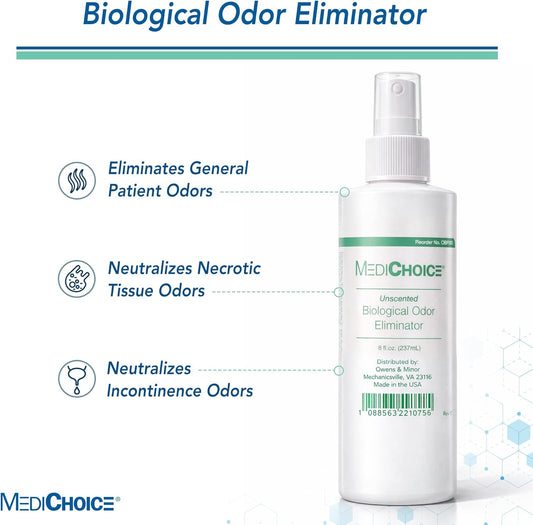 MediChoice Biological Odor Eliminator, Unscented, Pump Spray, 8 Oz, 1314OE8121 (Each of 1)